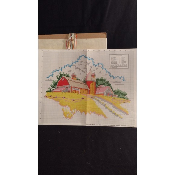 Vintage Sunset Counted Cross Stich Kit County Barn Crafting - Picture 3 of 9